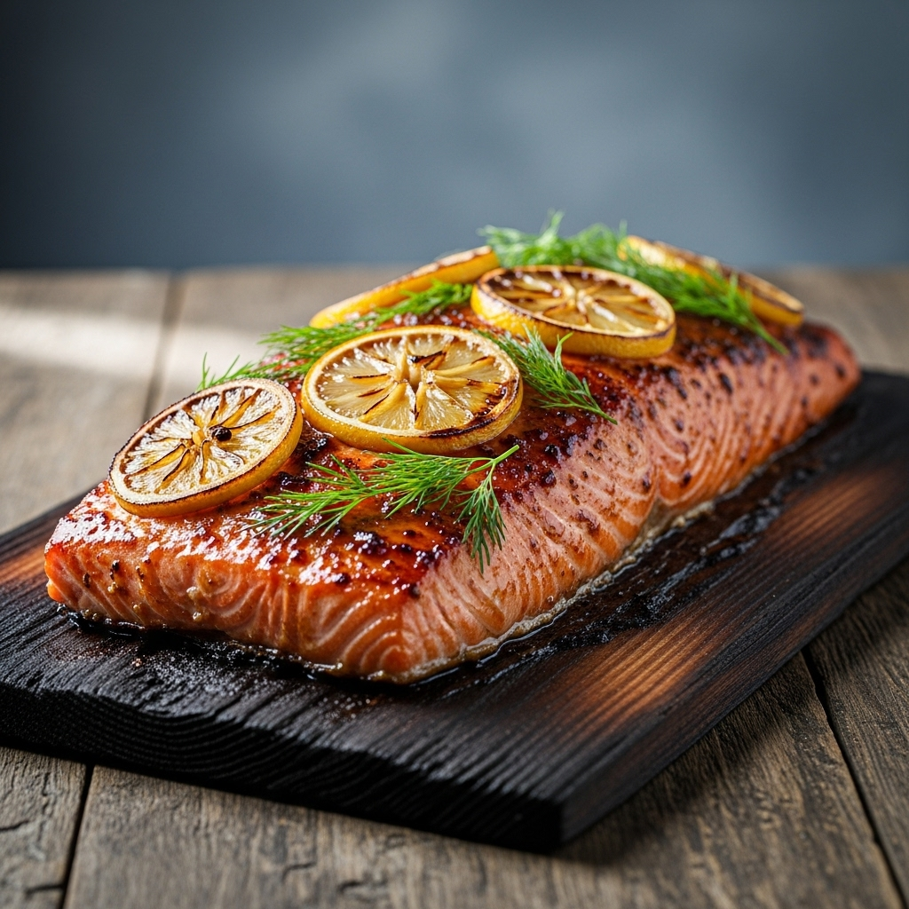 Salmão na tábua de cedro (Costa Noroeste)